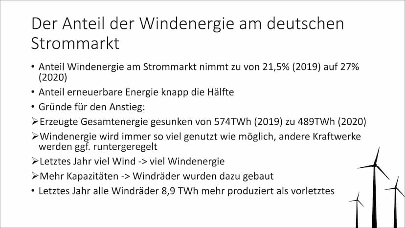 Windkraft ●
●
Themen
Geschichte
Wo stehen sie?
Umwelt
Aufbau Windrad
Wie funktioniert eine Windkraftanlage?
Handel mit Windenergie
Anteil de