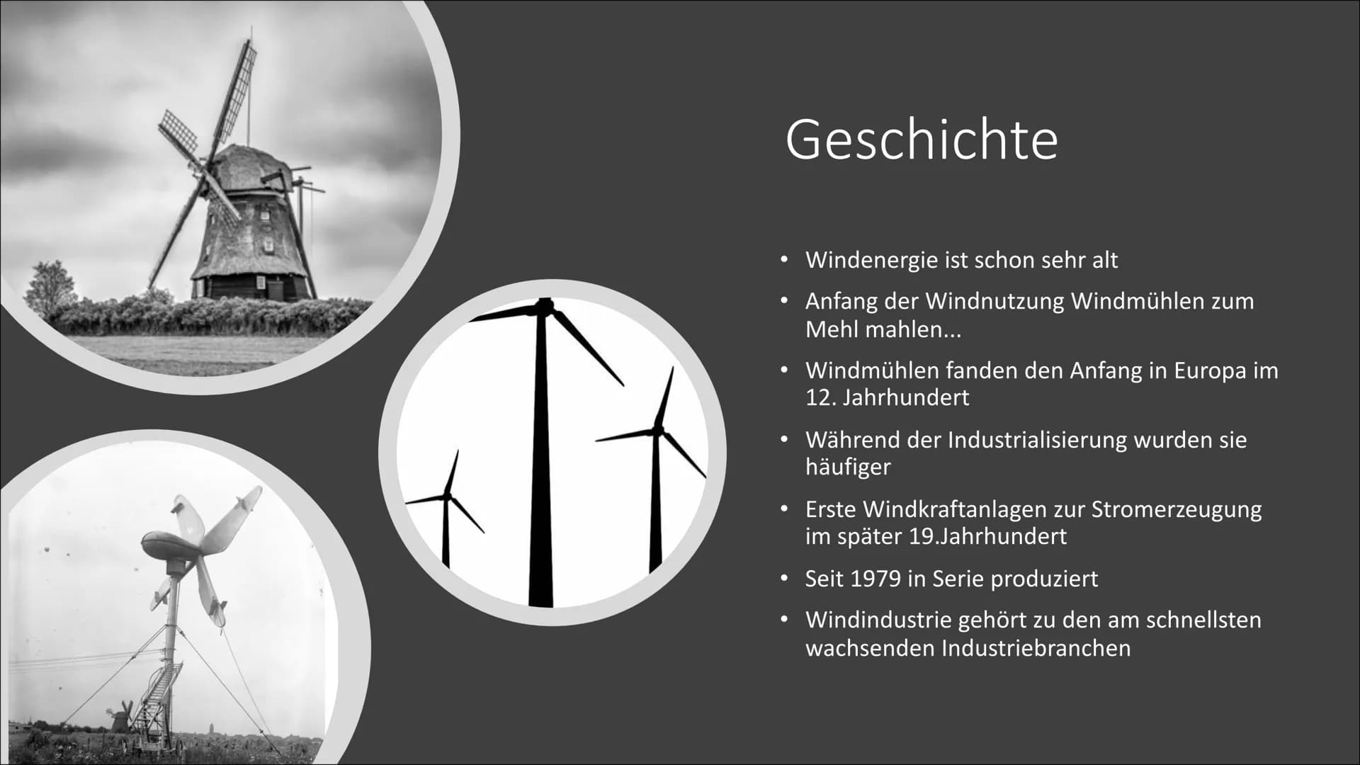 Windkraft ●
●
Themen
Geschichte
Wo stehen sie?
Umwelt
Aufbau Windrad
Wie funktioniert eine Windkraftanlage?
Handel mit Windenergie
Anteil de