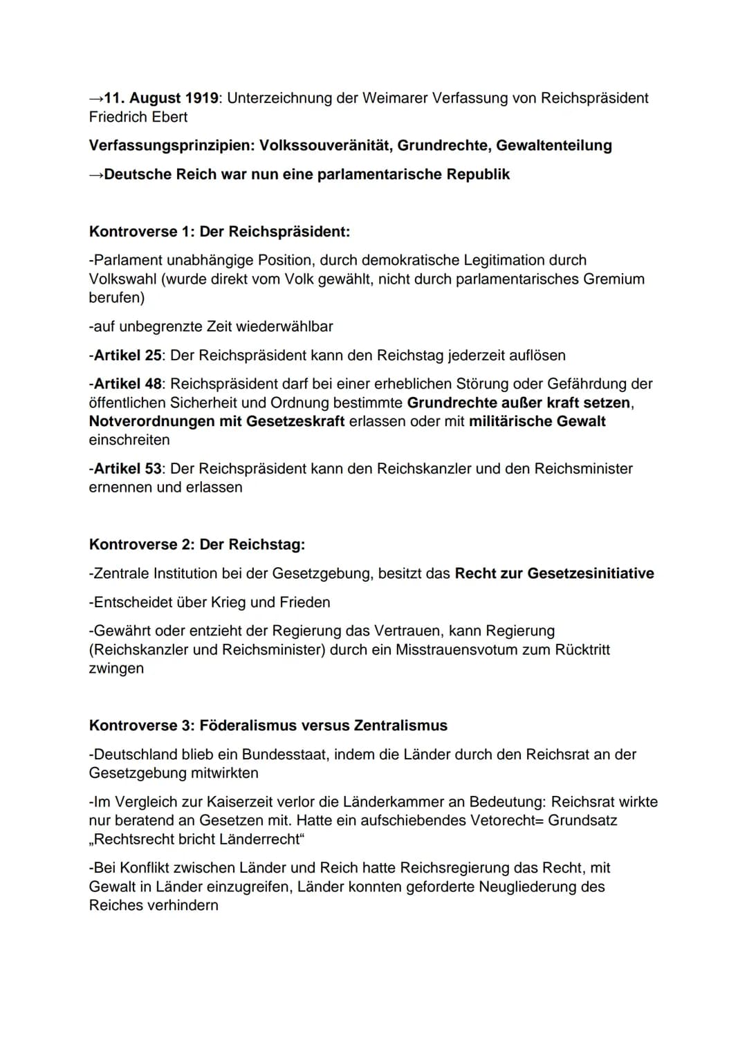 Zwischen Krise und Modernisierung- Die Gesellschaft der Weimarer
Republik
Konkurrierende politische Ideen in der Gründungsphase:
Novemberrev