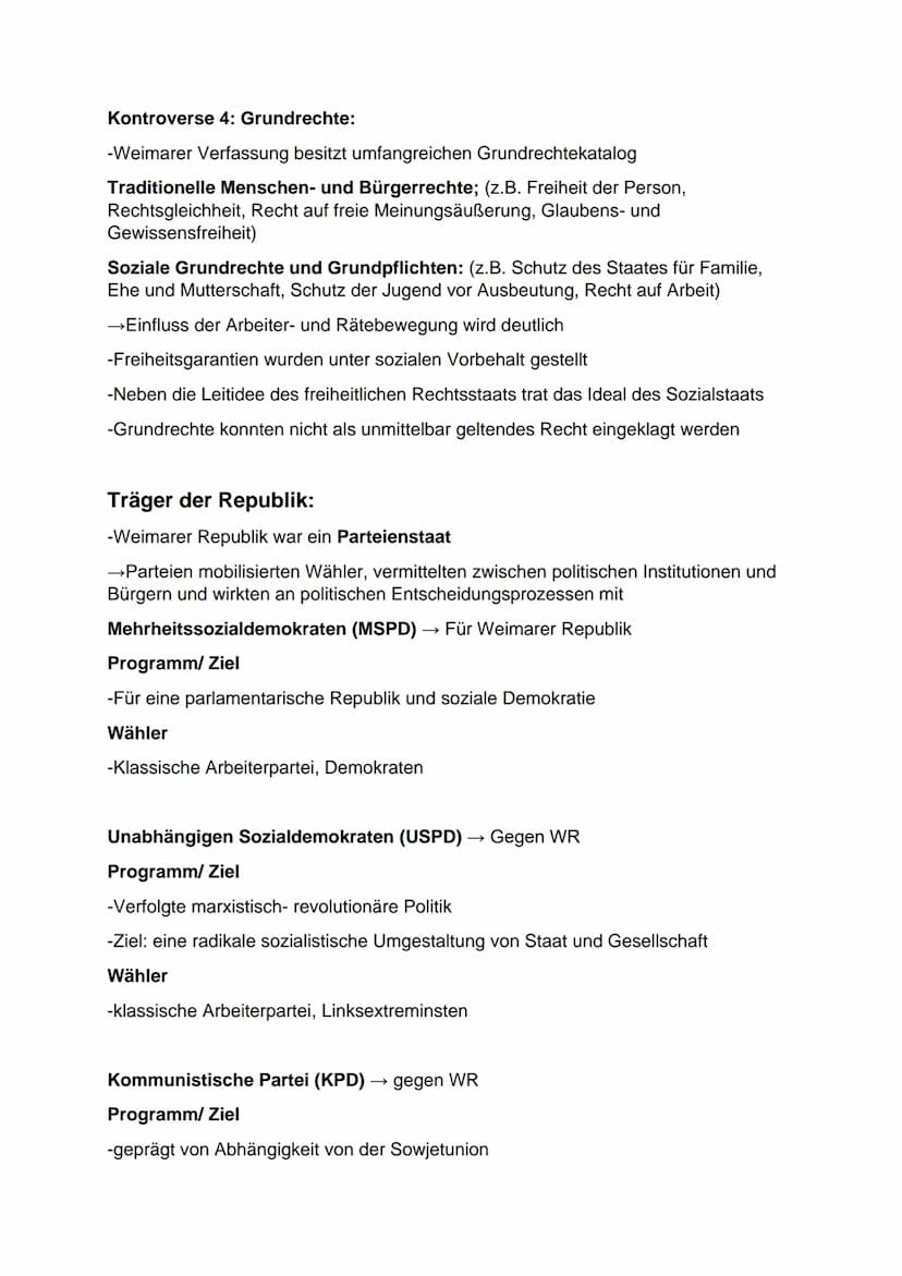 Zwischen Krise und Modernisierung- Die Gesellschaft der Weimarer
Republik
Konkurrierende politische Ideen in der Gründungsphase:
Novemberrev