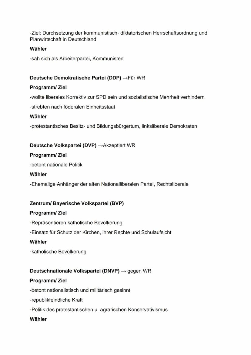 Zwischen Krise und Modernisierung- Die Gesellschaft der Weimarer
Republik
Konkurrierende politische Ideen in der Gründungsphase:
Novemberrev