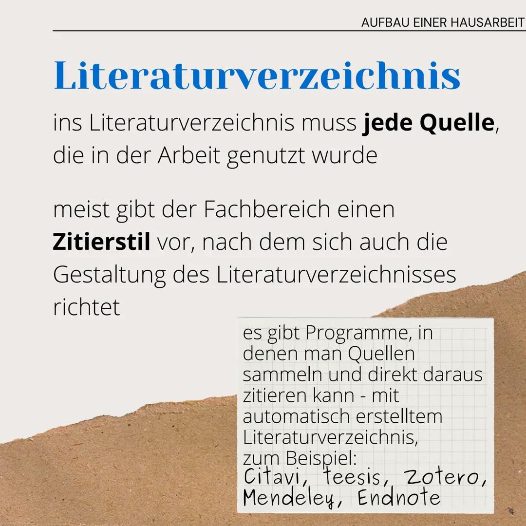 AUFBAU EINER HAUSARBEIT

# was gehört in eine Hausarbeit?

- Deckblatt
- Inhaltsverzeichnis
  - Abbildungsverzeichnis
  - Tabellenverzeichni