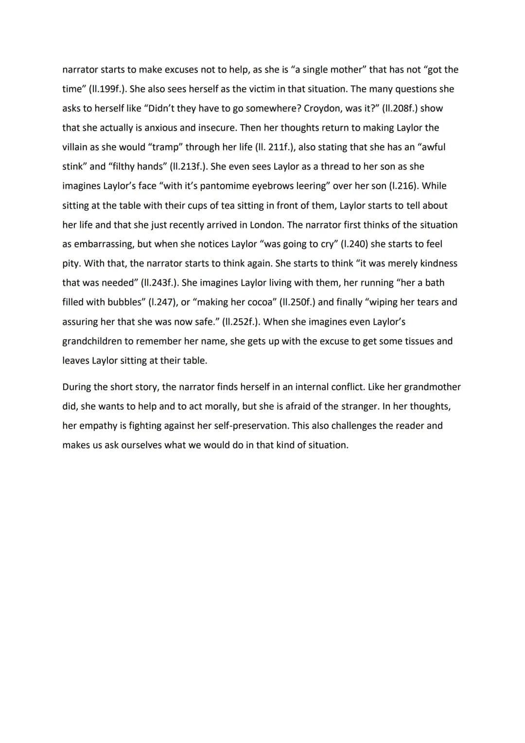Analysis: Loose Change
Analyse the short story by focussing on its plot, the narrator's attitude towards Laylor in the
course of the plot an