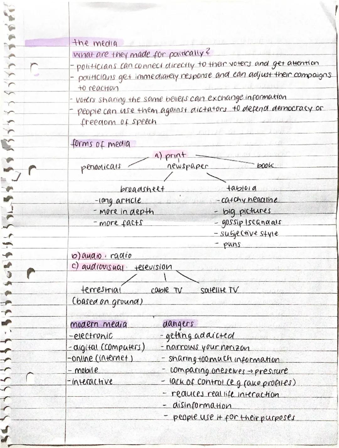 --- OCR Start ---
C
the media
what are they made for politically?
politicians can connect directly to their voters and get attention
politic