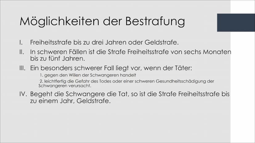 § 218
Schwangerschaftsabbruch Inhaltsverzeichnis
●
●
●
●
●
Allgemeines
Vorstellung des Paragraphen
• § 218a Straflosigkeit des Schwangerscha