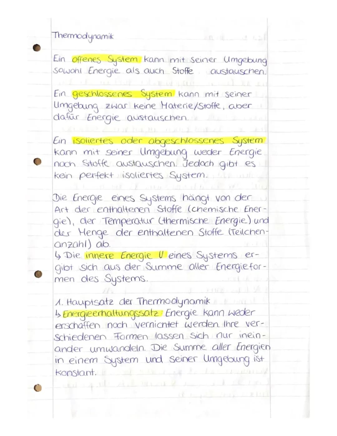 Thermodynamik LK Zusammenfassung 