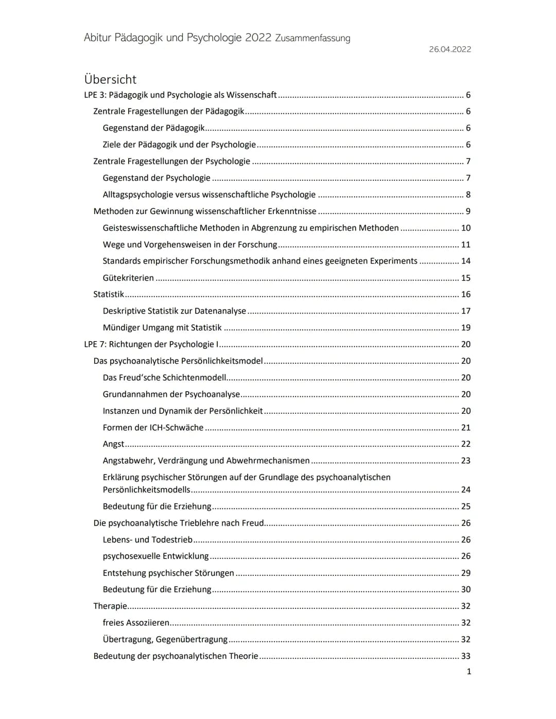 Abitur Pädagogik Psychologie