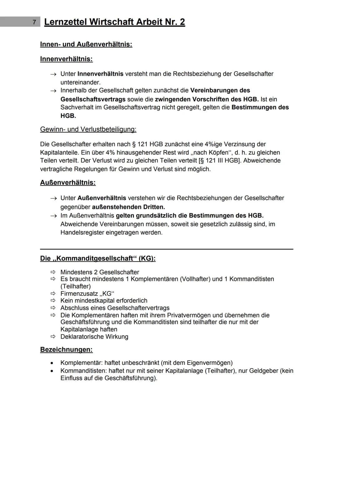 1 Lernzettel Wirtschaft Arbeit Nr. 2
Themen:
➜ Kaufmannsarten
➜ Firma
→ Handelsregister
➜ Einzelunternehmer
→ Personen- und Kapitalgesellsch