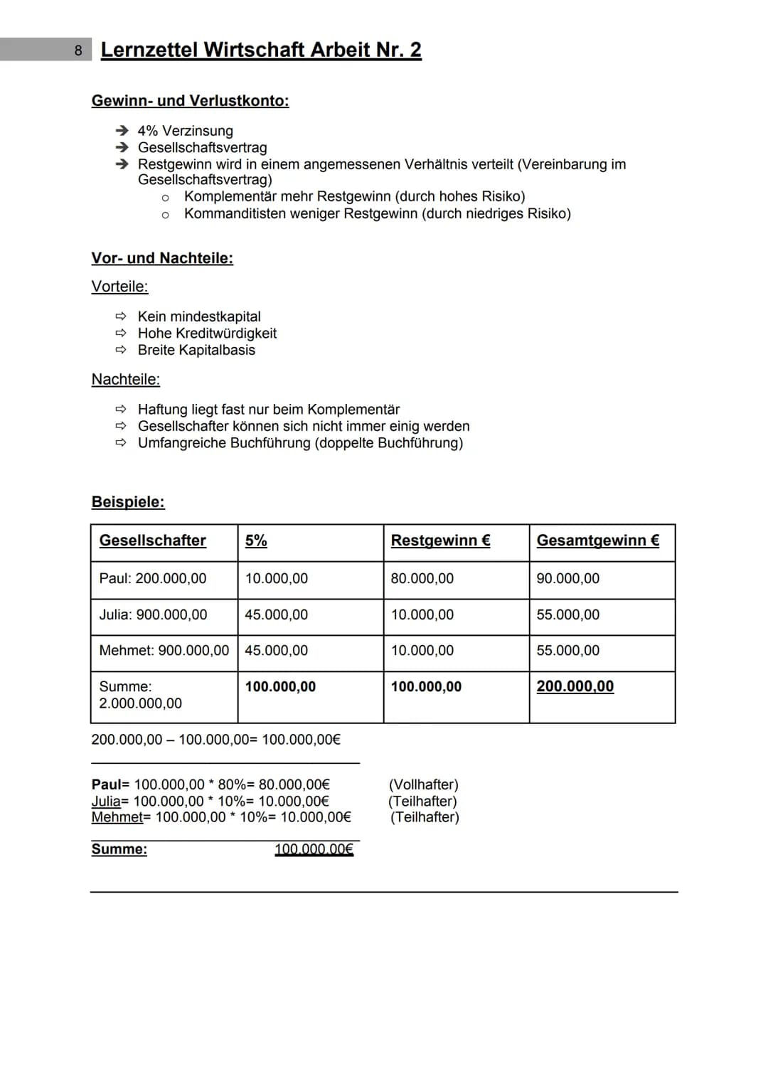 1 Lernzettel Wirtschaft Arbeit Nr. 2
Themen:
➜ Kaufmannsarten
➜ Firma
→ Handelsregister
➜ Einzelunternehmer
→ Personen- und Kapitalgesellsch