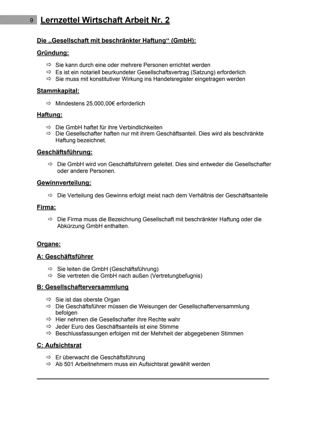 1 Lernzettel Wirtschaft Arbeit Nr. 2
Themen:
➜ Kaufmannsarten
➜ Firma
→ Handelsregister
➜ Einzelunternehmer
→ Personen- und Kapitalgesellsch