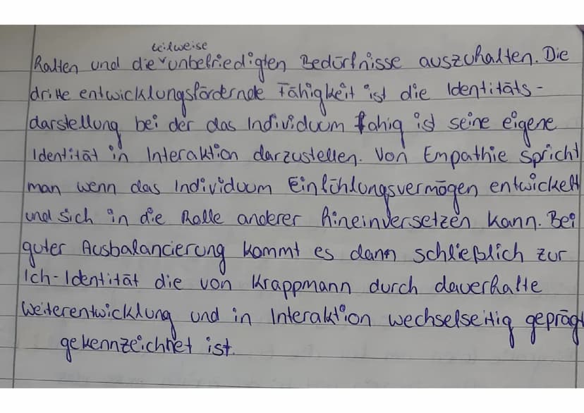 The criedarstelling
Krappmann:
for
wenn
negieren
Der deutsche Soziologe Lothar Krappmann erweiterte.
zu seiner Zeit Meads Rollen theorie des