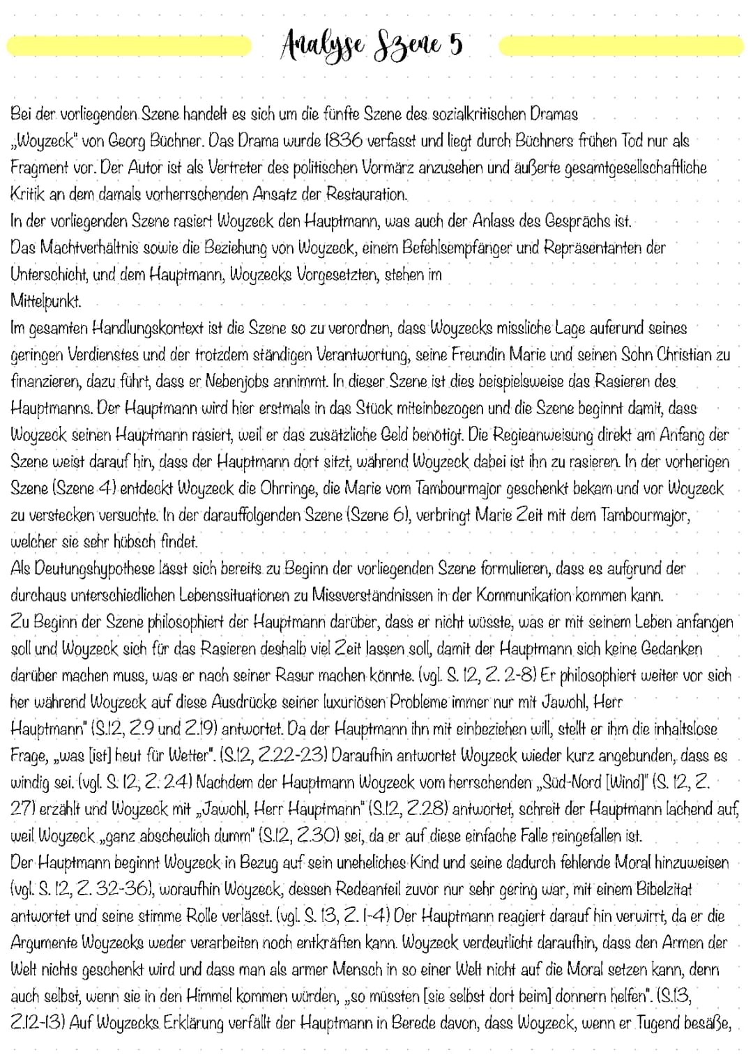 Woyzeck - Analyse Szene 5