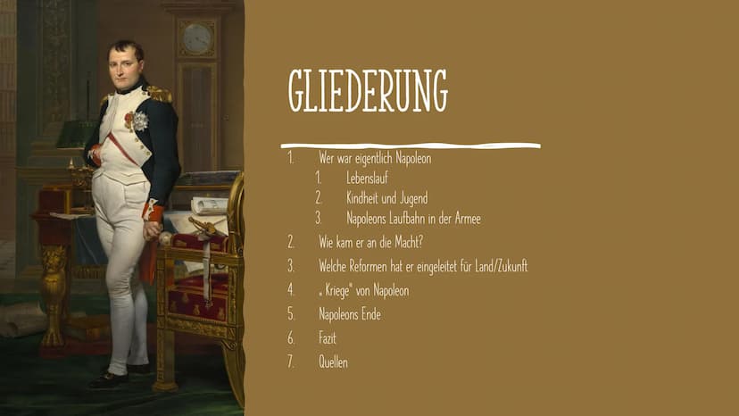 NAPOLEON BONAPARTE
Hat Napoleon die Revolution vollendet - oder hat er sie zerstört? GLIEDERUNG
Wer war eigentlich Napoleon
Lebenslauf
1.
2
