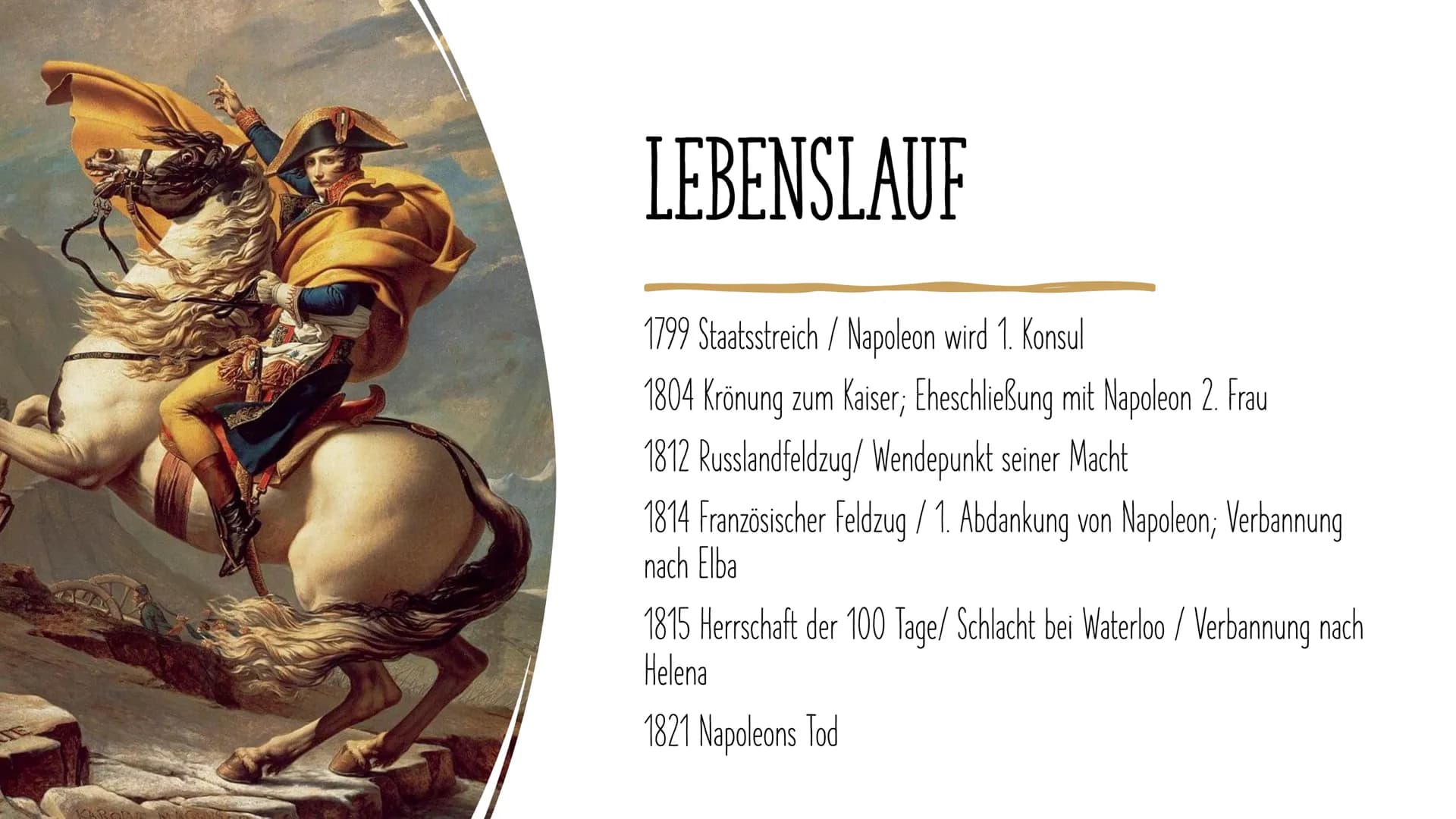 NAPOLEON BONAPARTE
Hat Napoleon die Revolution vollendet - oder hat er sie zerstört? GLIEDERUNG
Wer war eigentlich Napoleon
Lebenslauf
1.
2
