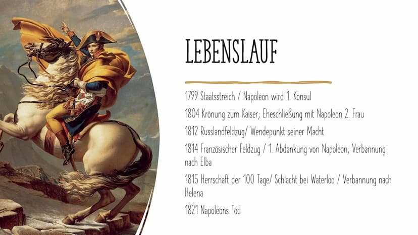 NAPOLEON BONAPARTE
Hat Napoleon die Revolution vollendet - oder hat er sie zerstört? GLIEDERUNG
Wer war eigentlich Napoleon
Lebenslauf
1.
2
