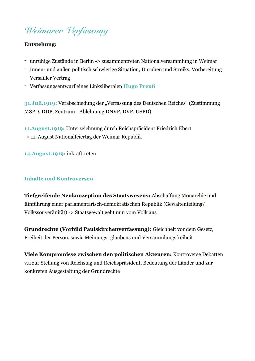 # Weimarer Republik

Gründungsphase

Situation am Ende des ersten Weltkriegs
- fehlende Arbeitsplätze
- Mangel (Rohstoffe, Lebensmittel, Hei