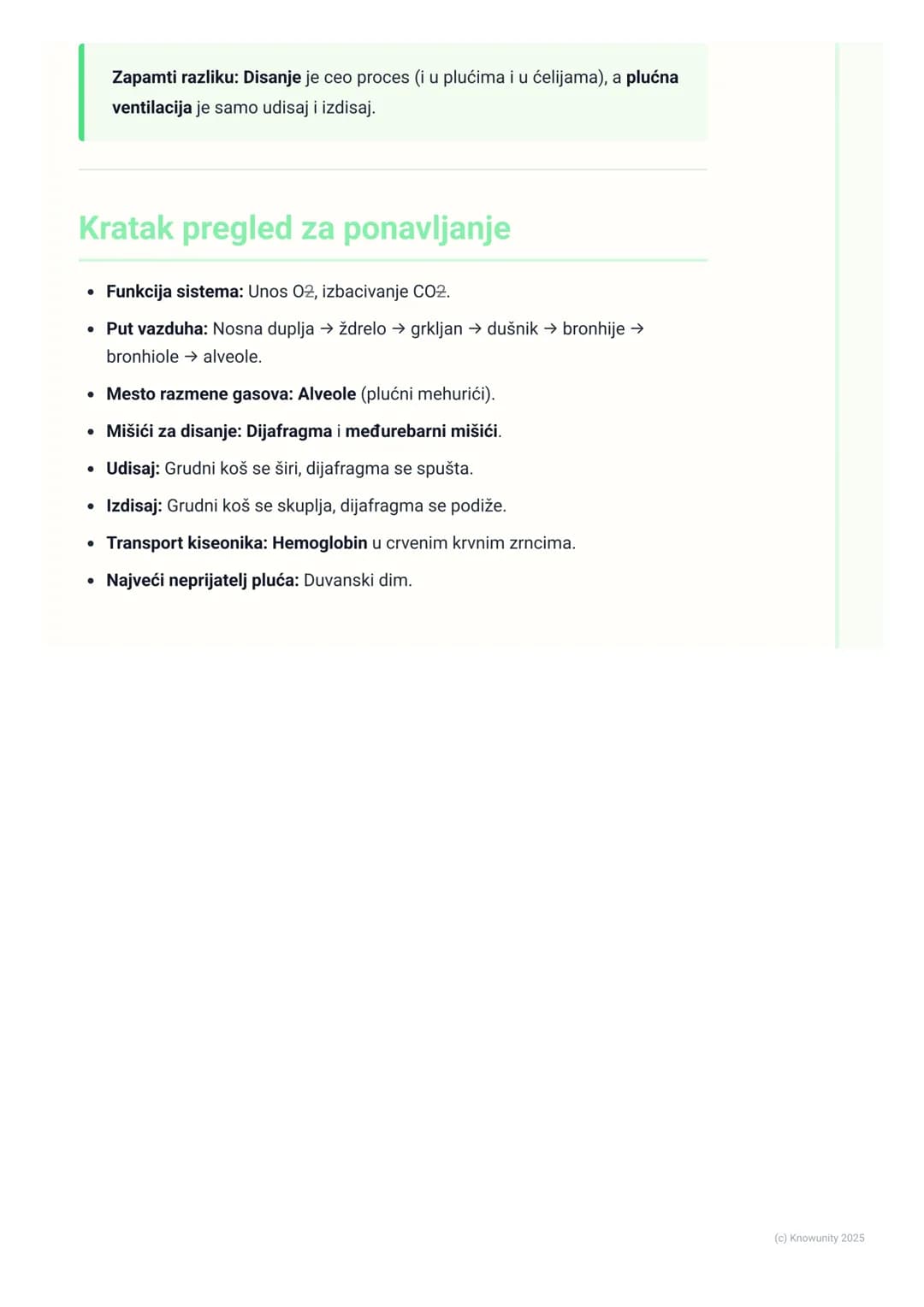 # Sistem organa za disanje

## Uvod u sistem organa za disanje

Sistem organa za disanje nam omogućava da uzimamo kiseonik (02) iz vazduha
i