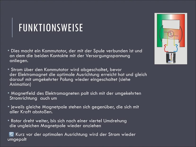 ELEKTROMOTOR ●
●
●
INHALT
• Funktionsweise
●
Geschichte
Typen von Elektromotoren
Einsatzgebiete
Quellen
●
Was ist ein Elektromotor?
Aufbau W