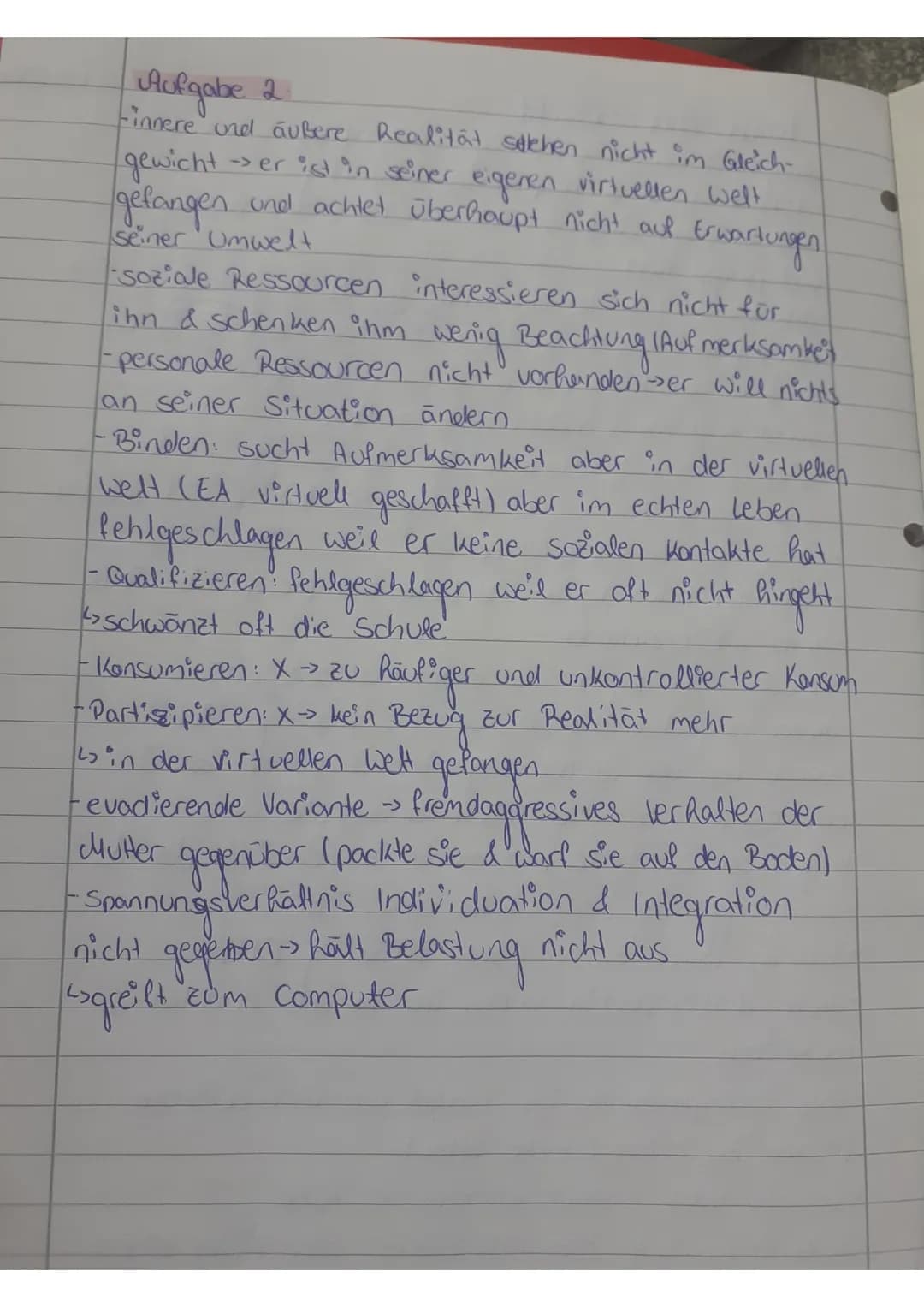 Kind ohne Gesicht
Aufgabe 1 (Zusammenfassung Biografie)
-Tillmann 16 Jahre, blass & utaffig
- lebt in seiner eigenen Welt mit computer, Har
