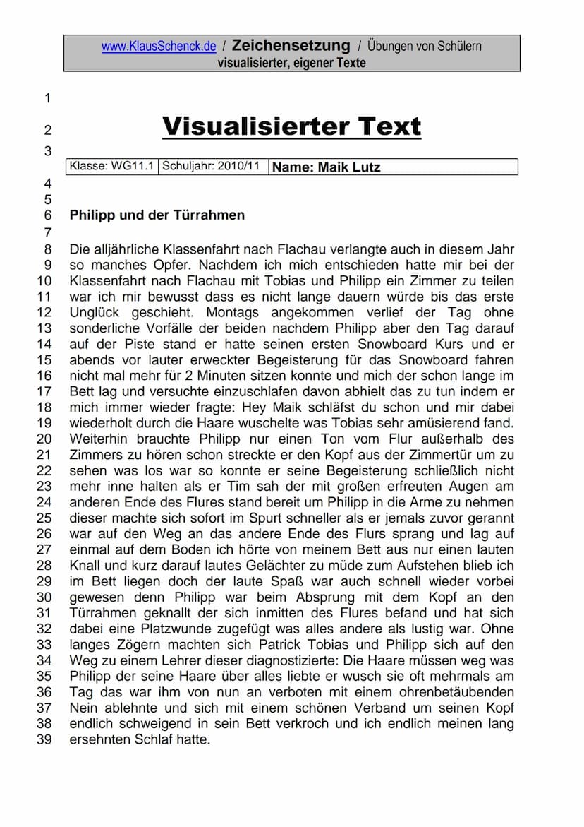 www.KlausSchenck.de / Deutsch-Abi-Training: Kommaregeln / S. 1/5
Zeichensetzung -
der Schwachpunkt ganzer Schülergenerationen!
Die Regeln wu