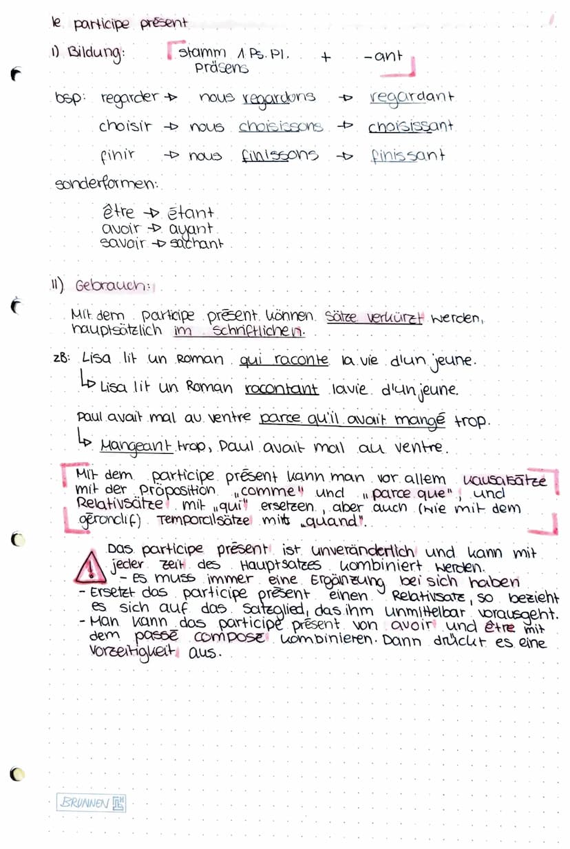 französisch
Themen:
- Infinitivsätze
le passif
- le participe présent.
- le gêrandif
Infinitivsätze
1).
pour + infinitif
(Zweck /Absicht, "u