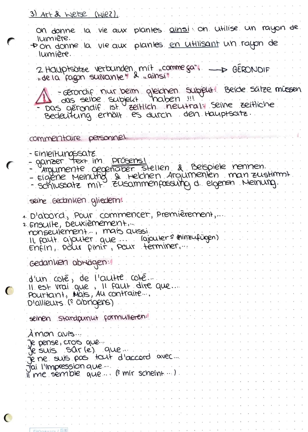 französisch
Themen:
- Infinitivsätze
le passif
- le participe présent.
- le gêrandif
Infinitivsätze
1).
pour + infinitif
(Zweck /Absicht, "u