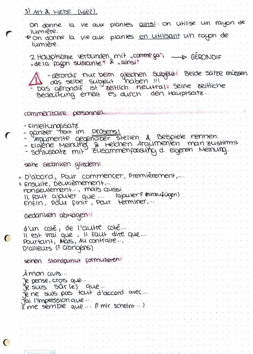 französisch
Themen:
- Infinitivsätze
le passif
- le participe présent.
- le gêrandif
Infinitivsätze
1).
pour + infinitif
(Zweck /Absicht, "u