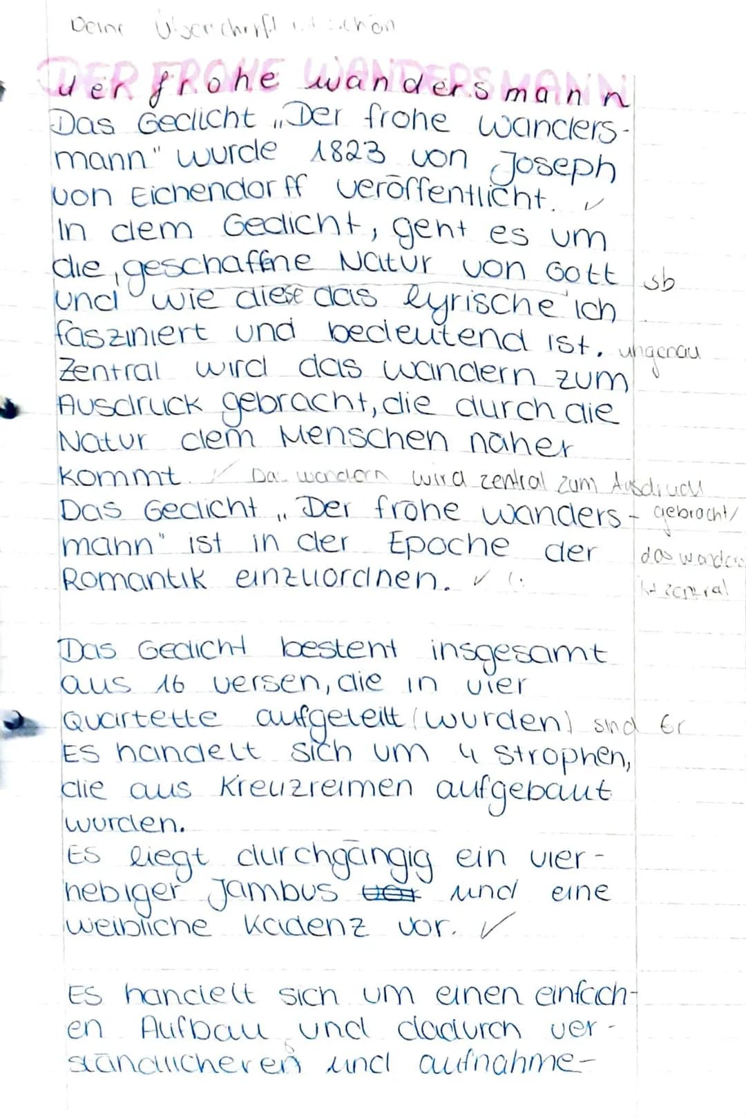 Deine Überschrift of schön
TheR frohe Wandersmann
Das Geclicht Der frohe Wanders-
mann" wurde 1823 von Joseph
von Eichendorff veröffentlicht