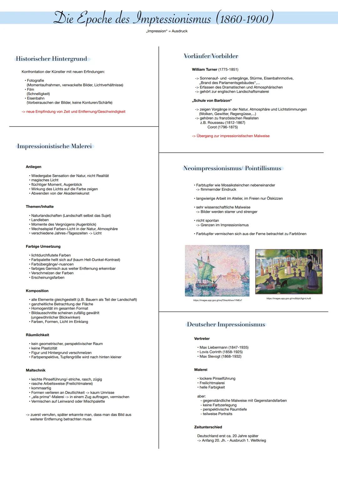 # Die Epoche des Impressionismus (1860-1900)

_Impression Ausdruck

# Historischer Hintergrund

Konfrontation der Künstler mit neuen Erfindu