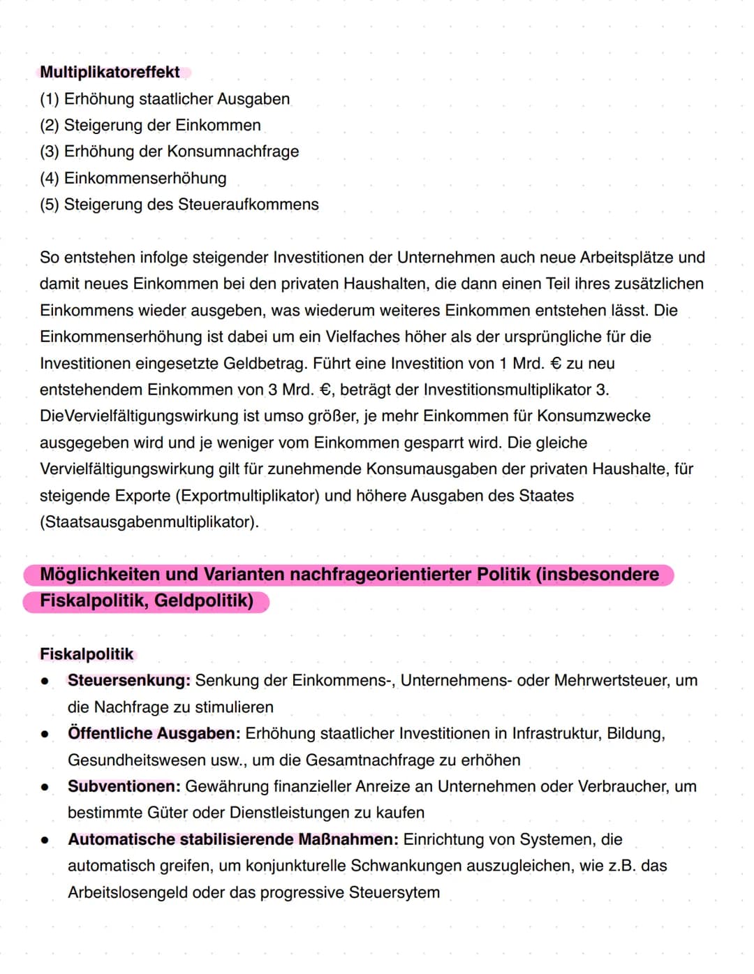 Politik und Wirtschaft 22
Q2.1 Konjunkturanalyse und Konjunkturpolitik - Herausforderungen
prozessorientierter Wirtschaftspolitik
Beobachtun