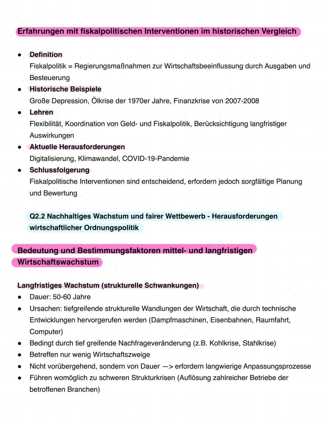 Politik und Wirtschaft 22
Q2.1 Konjunkturanalyse und Konjunkturpolitik - Herausforderungen
prozessorientierter Wirtschaftspolitik
Beobachtun