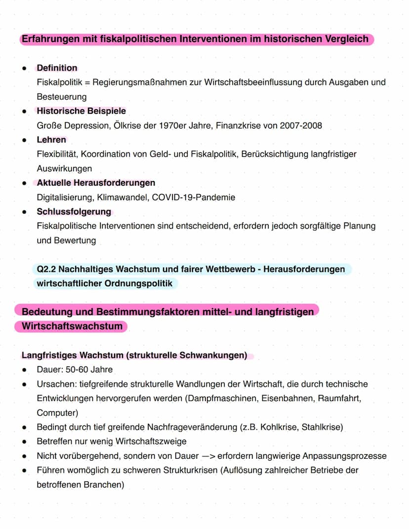 Politik und Wirtschaft 22
Q2.1 Konjunkturanalyse und Konjunkturpolitik - Herausforderungen
prozessorientierter Wirtschaftspolitik
Beobachtun