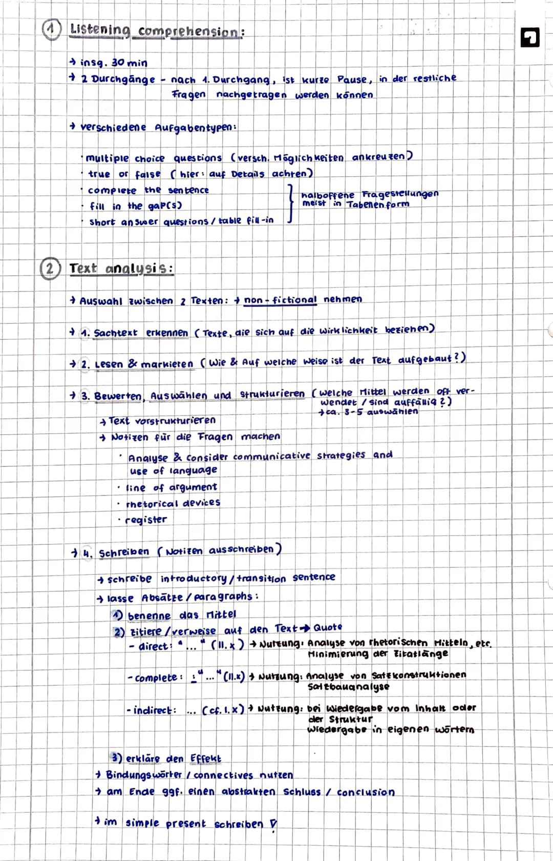 J
-
3
C
JI
Aufbau:
insg. 345 min
Listening comprehension (30 min 20%)
2 Text analysis (35%)
→ Auswahl zwischen 'non-fictional' - & fictional