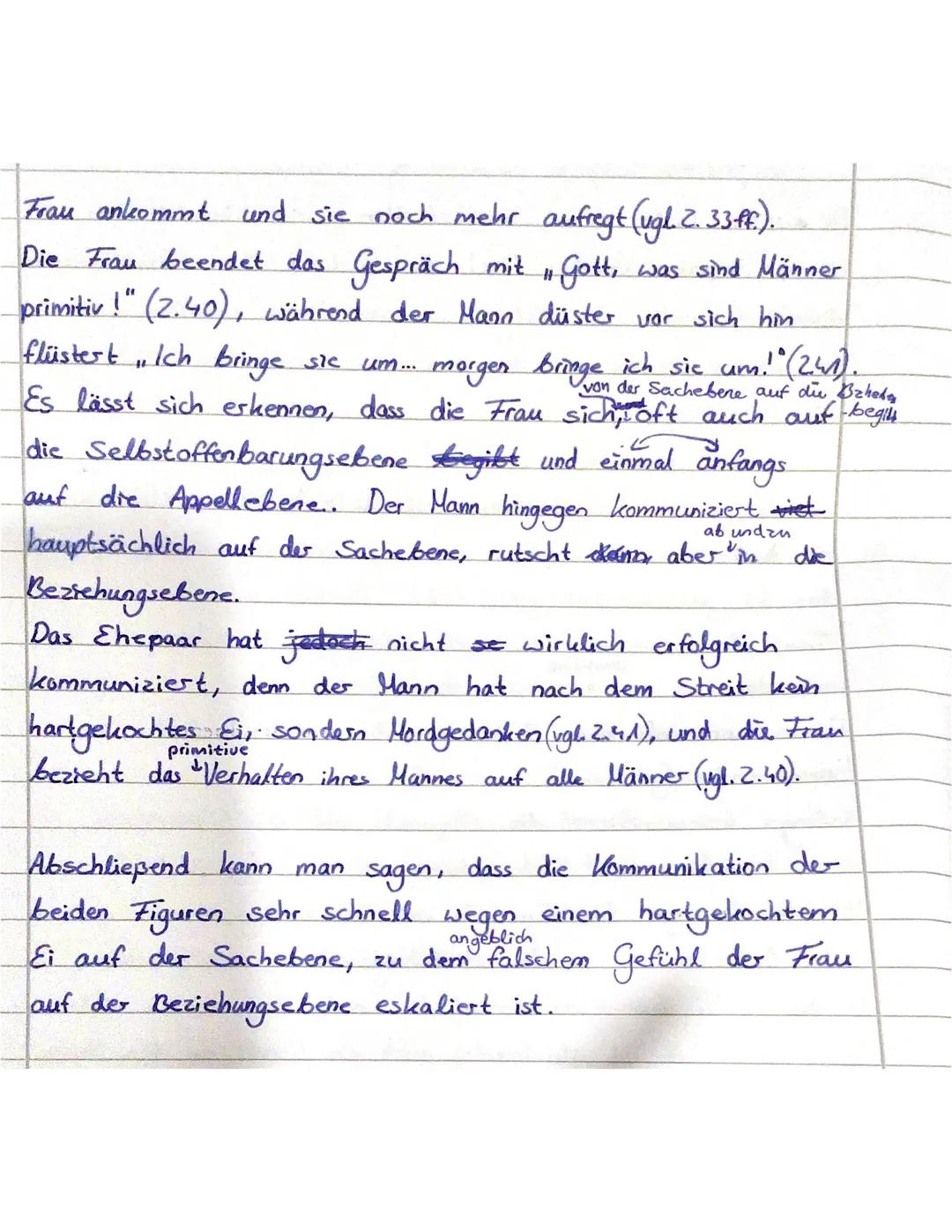 Gesprächsanalyse, Loriot: Das Ei"
Der sartirische Dialog Das Ei" von Loriot handelt von
einem Ehepaar, welches über die Kochzeit eines Frühs