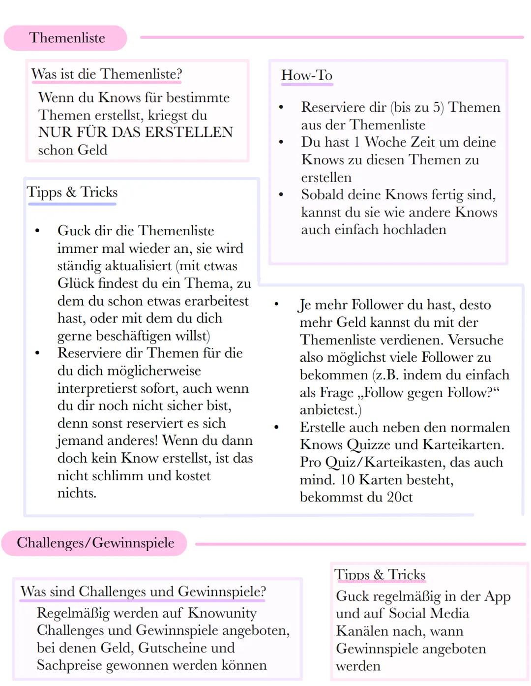 Geld verdienen mit Knowunity
Allgemein
Als Knower kannst du bei Knowunity Geld verdienen, indem du...
Inhalte teilst (z.B. Knows, Karteikart