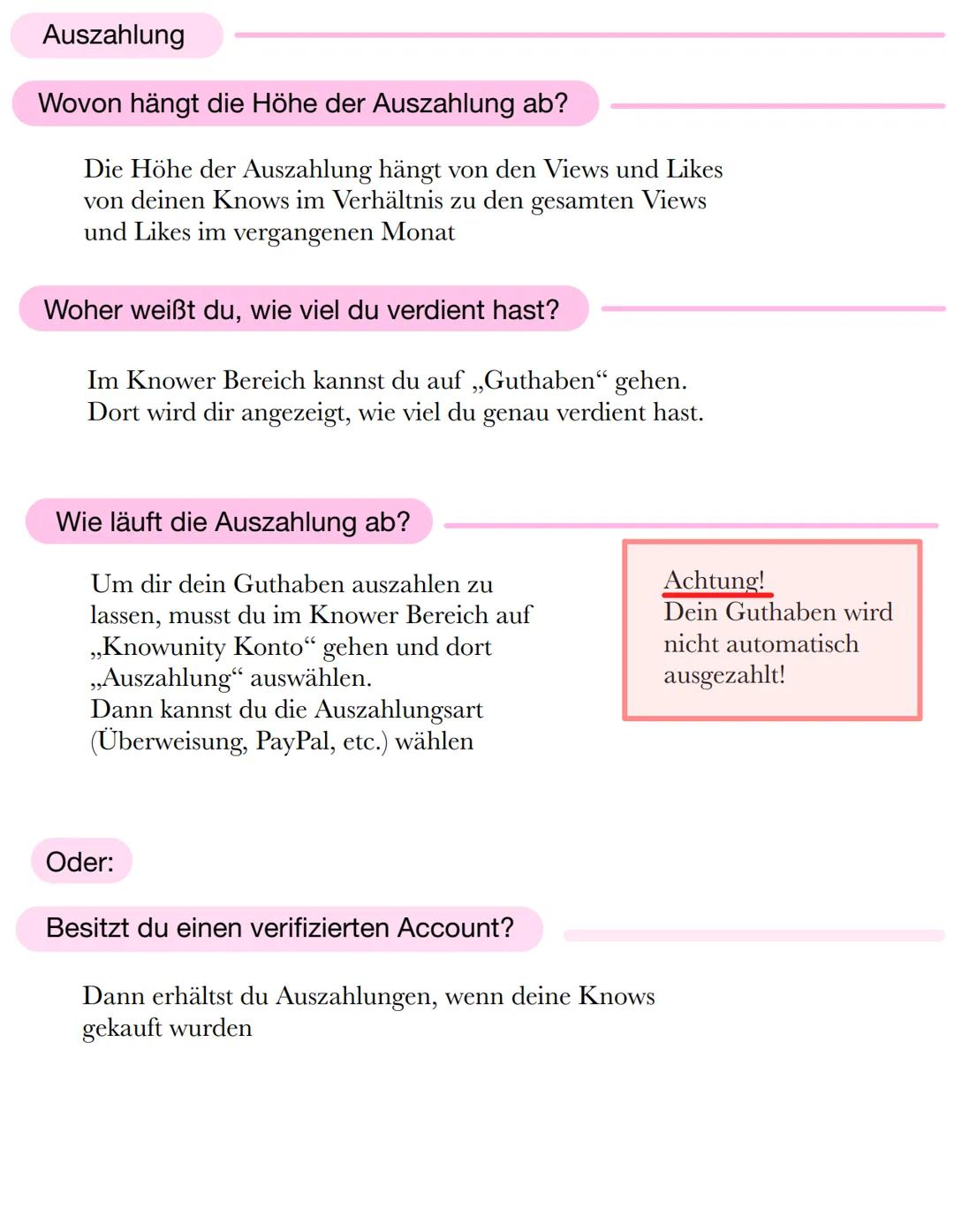 Geld verdienen mit Knowunity
Allgemein
Als Knower kannst du bei Knowunity Geld verdienen, indem du...
Inhalte teilst (z.B. Knows, Karteikart