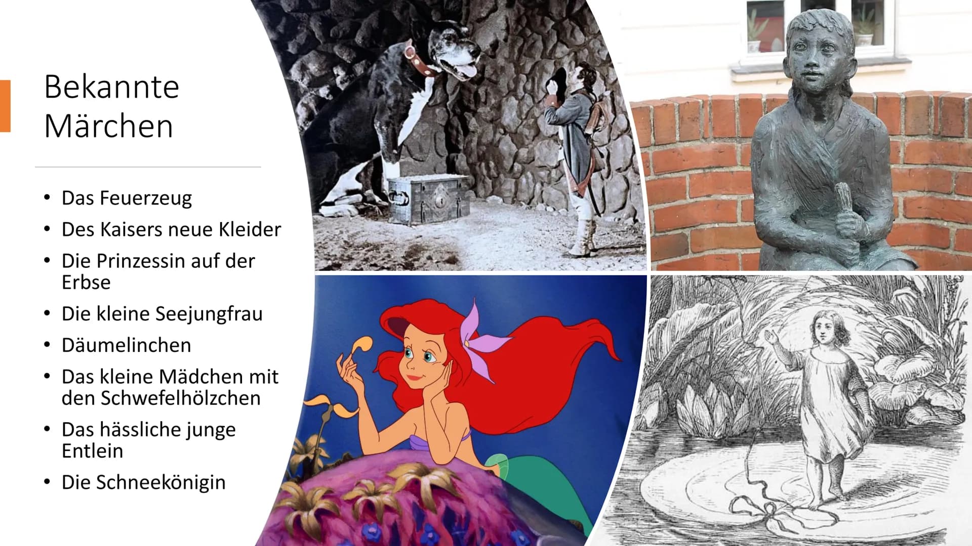 Kunstmärchen
in der Romantik Merkmale Kunstmärchen
• besitzen einen eindeutig zuordbaren
Autor
• sind oftmals komplexer als
Volksmärchen
●
v