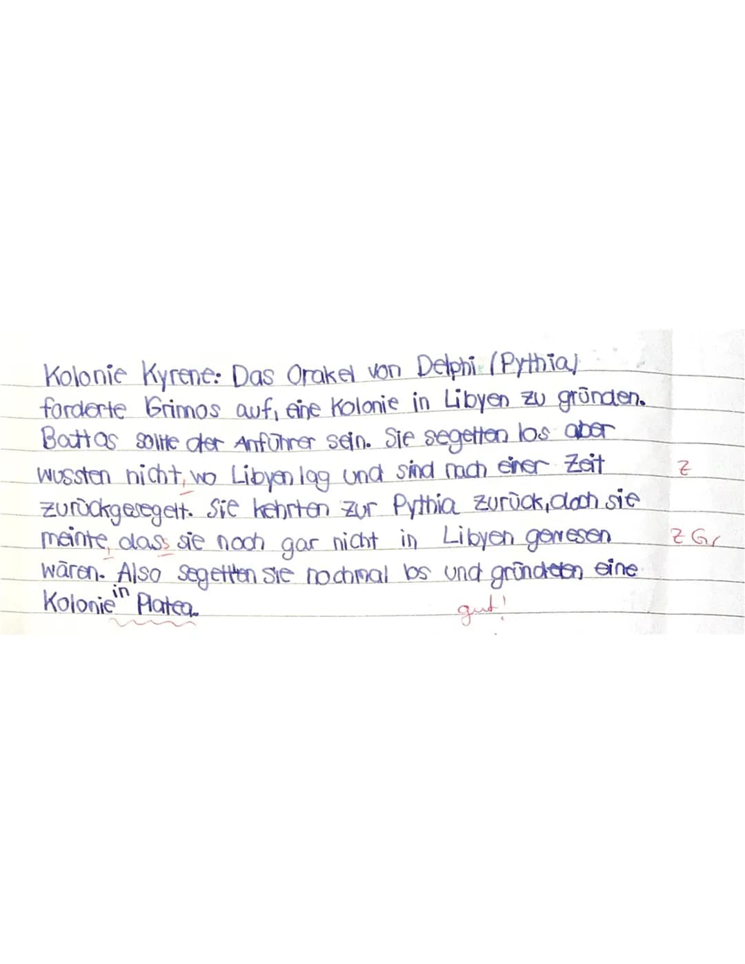 Geschichte Klasse G7b-Arbeit Nr. 1-Antikes Griechenland
Erwartungshorizont und Punkte - NAME
Alessia
Aufgabe 1-Sinnabschnitte
1-4-Auskundsch