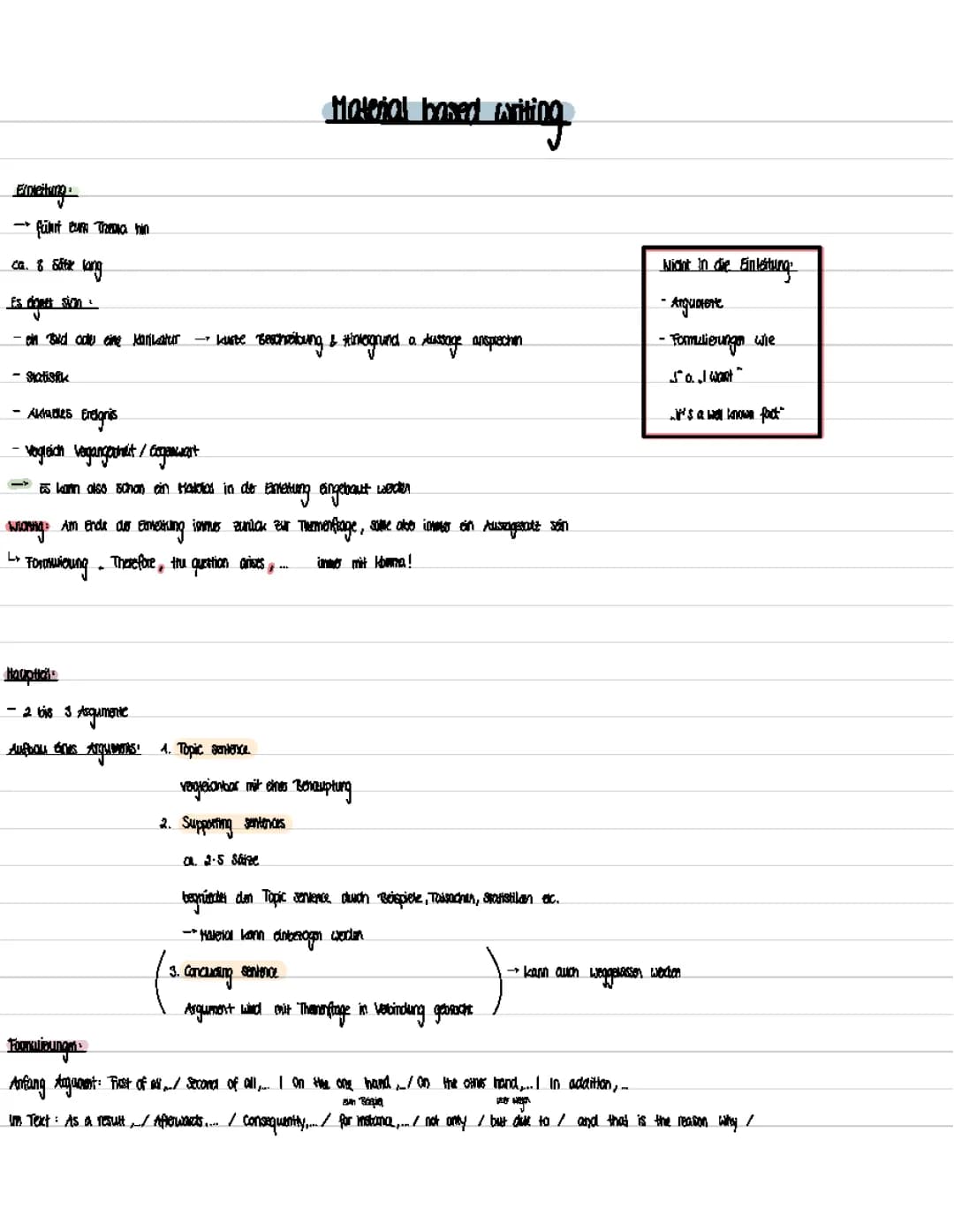 Material Based Writing 