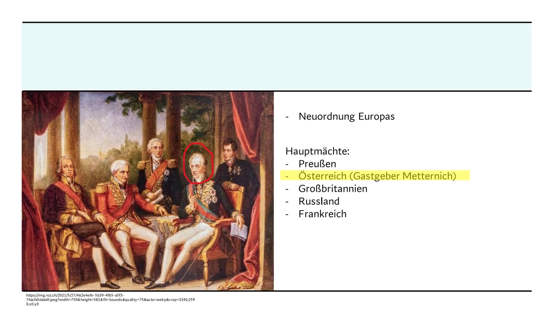 Wiener
Kongress
Fluch oder Segen? Gliederung
Vorgeschichte
Wiener Kongress
3 Prinzipien
Ziele & Ergebnisse
Inwiefern ist der Kongress gelung