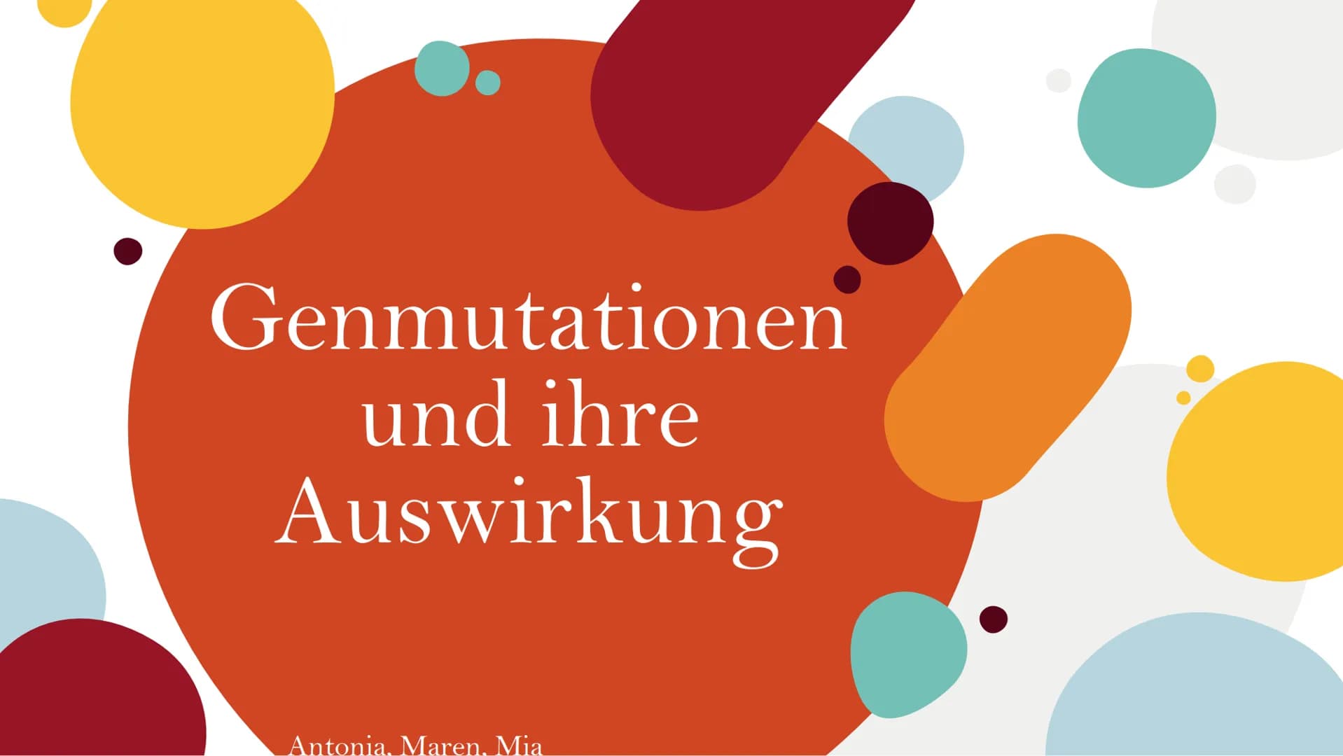 Genmutationen
und ihre
Auswirkung
Antonia, Maren. Mia Gliederung
1.Definiton
Was ist eine Genmutation
2.Punktmutation
-Substitution
stumme M