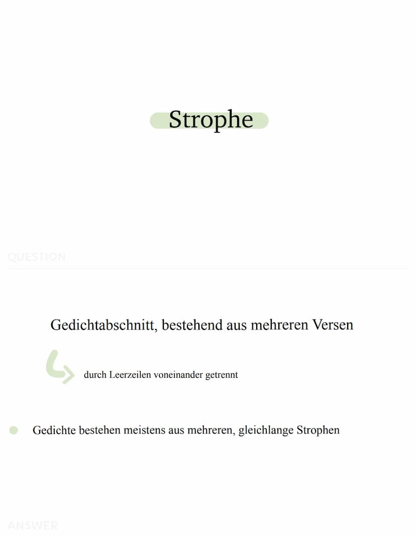 QUESTION
Lyrisches Ich
Lyrisches Ich = Sprecher nicht unbedingt der Autor
- teilt Gefühle, Beobachtungen & Gedanken mit
L₂
Leser kann dadurc