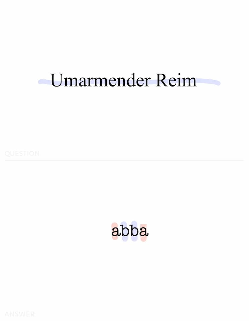 QUESTION
Lyrisches Ich
Lyrisches Ich = Sprecher nicht unbedingt der Autor
- teilt Gefühle, Beobachtungen & Gedanken mit
L₂
Leser kann dadurc