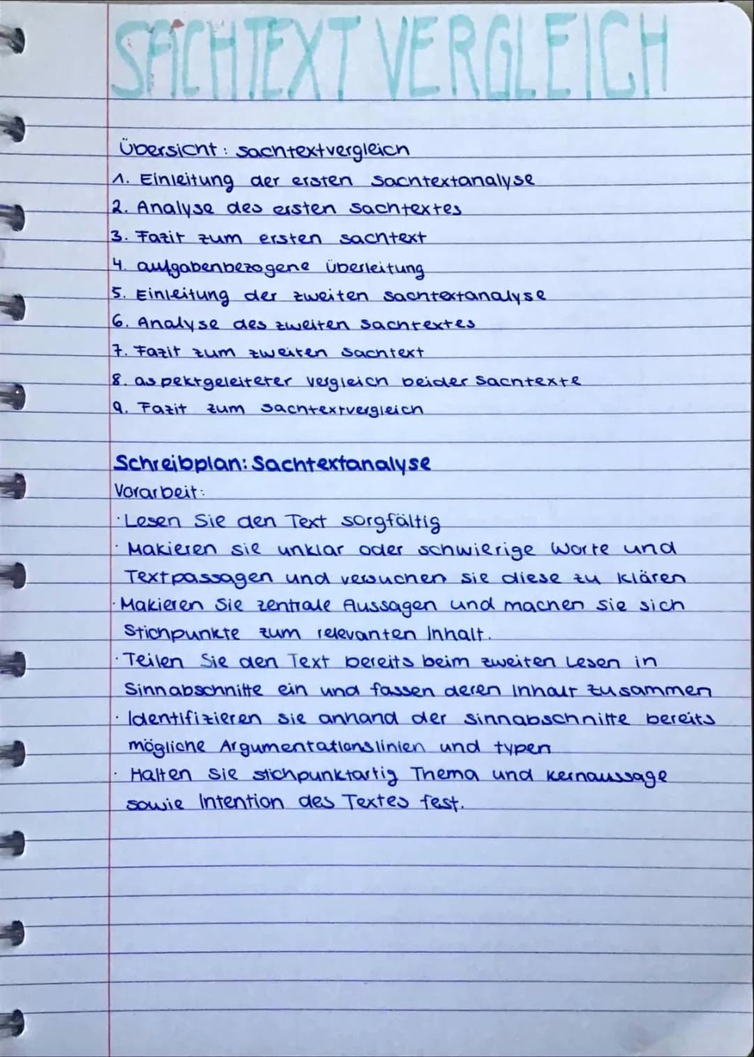 Sachtext Vergleich 