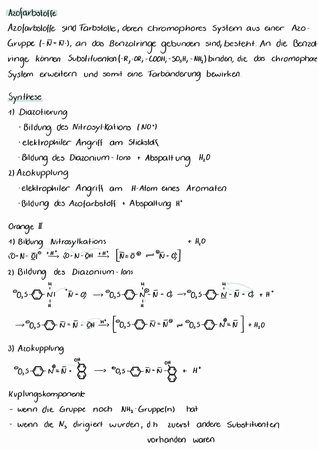 # Azofarbstoffe
Azofarbstoffe sind Farbstolle, deren chromophores System aus einer Azo-
Gruppe (-N=N-), an dos Benzolringe gebunden sind, be