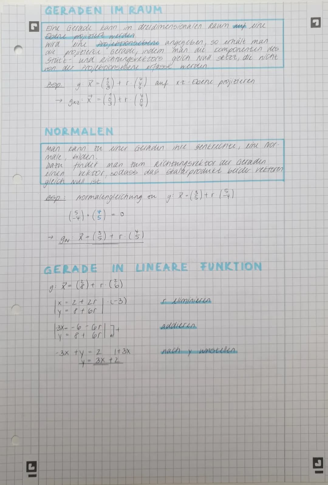 analytische
geometrie
ale gemeines
PERTOREN
Ein Vektor v mit drei koordinaten ist ein geordnetes
tahlentriper, das man als spaltenrektor sch