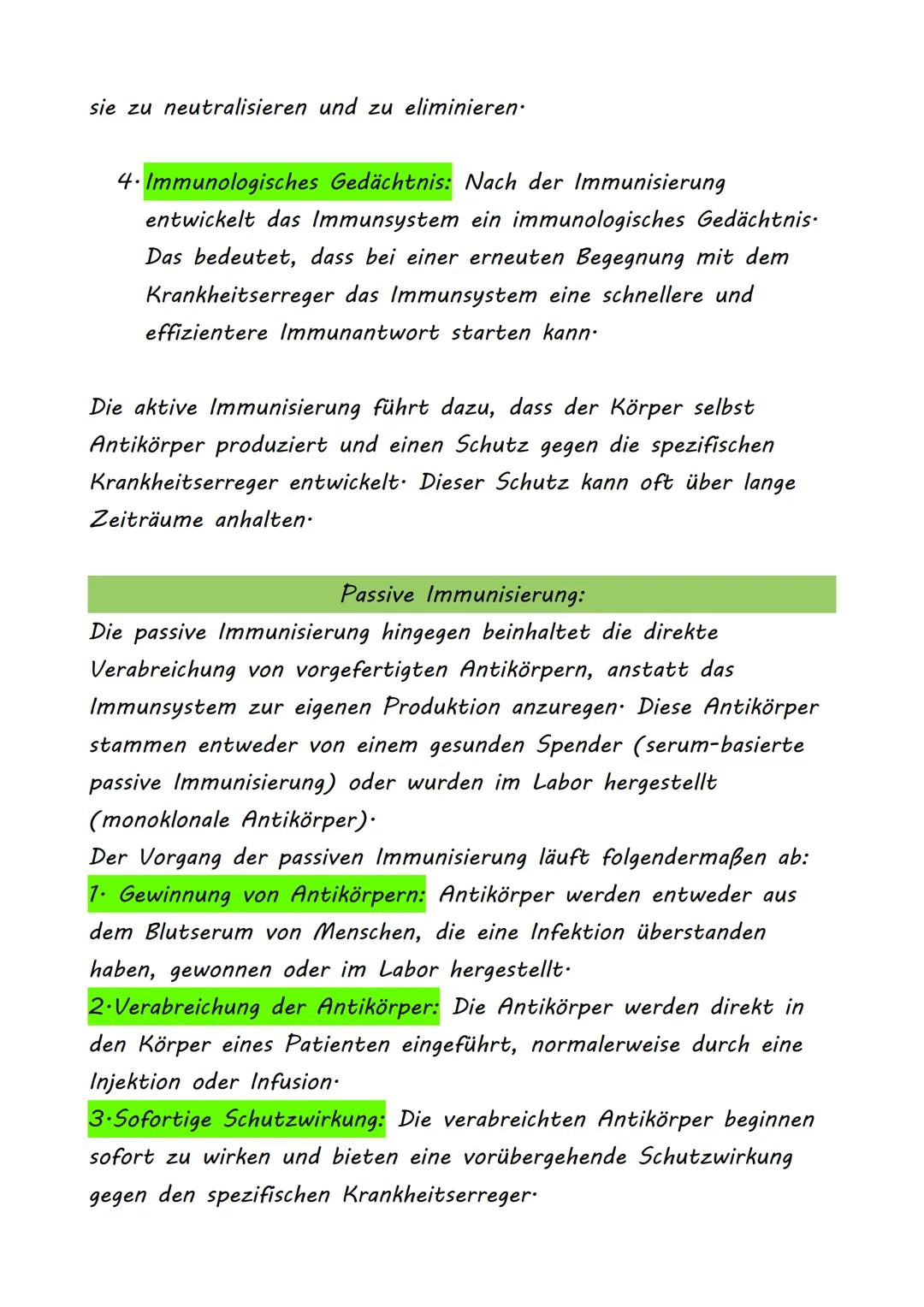 Aktive und Passive Immunisierung
Die aktive und passive Immunisierung sind zwei verschiedene
Ansätze zur Stärkung des Immunsystems und zum S