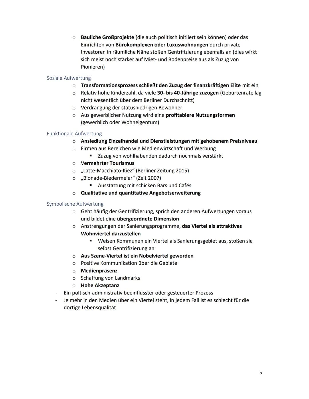 Gentrifizierung
Ausarbeitung
1 Inhalt
Was ist Gentrifizierung?..
Definition...
Aufwertungsdimensionen.
Bauliche Aufwertung:..
Soziale Aufwer