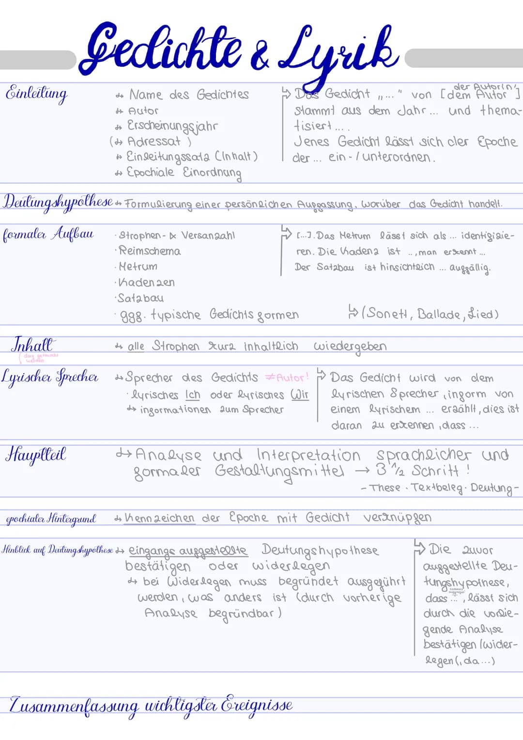 Einleitung
Inhall
Gedichte & Lyrik
Name des Gedichtes
Autor
dare getauscht
werden
+ Erscheinungsjahr
(>Adressat )
Einleitungssata Cinhalt)
E