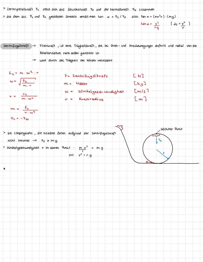 ► KREISBEWEGUNG
Kreisfrequenz:
f = =
Geschwindigkeit: v = 2πT.r
Winkelgeschwindigkeit:
Bahngeschwindigkeit: v=w.r
Zentralkräfte
zentripetalb